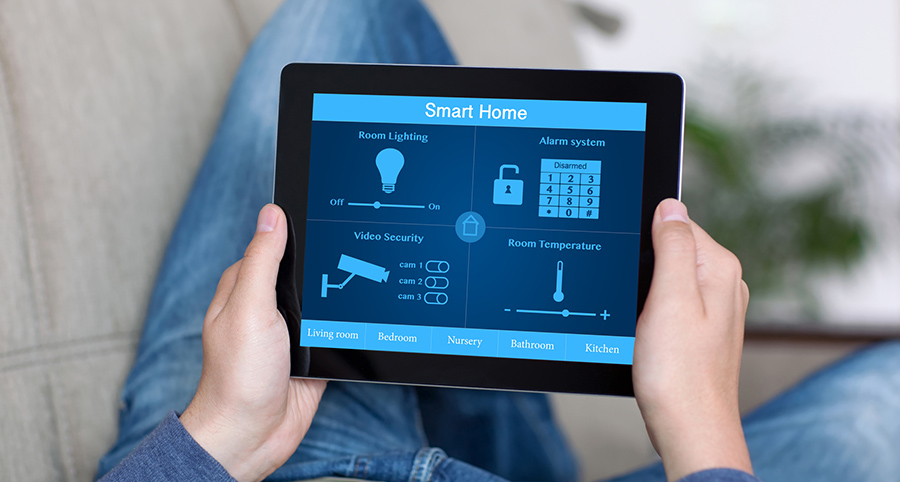 The ability to access and control security components from a mobile device is one of the top smart home trends in Yakima. Close-up of smart home security app.